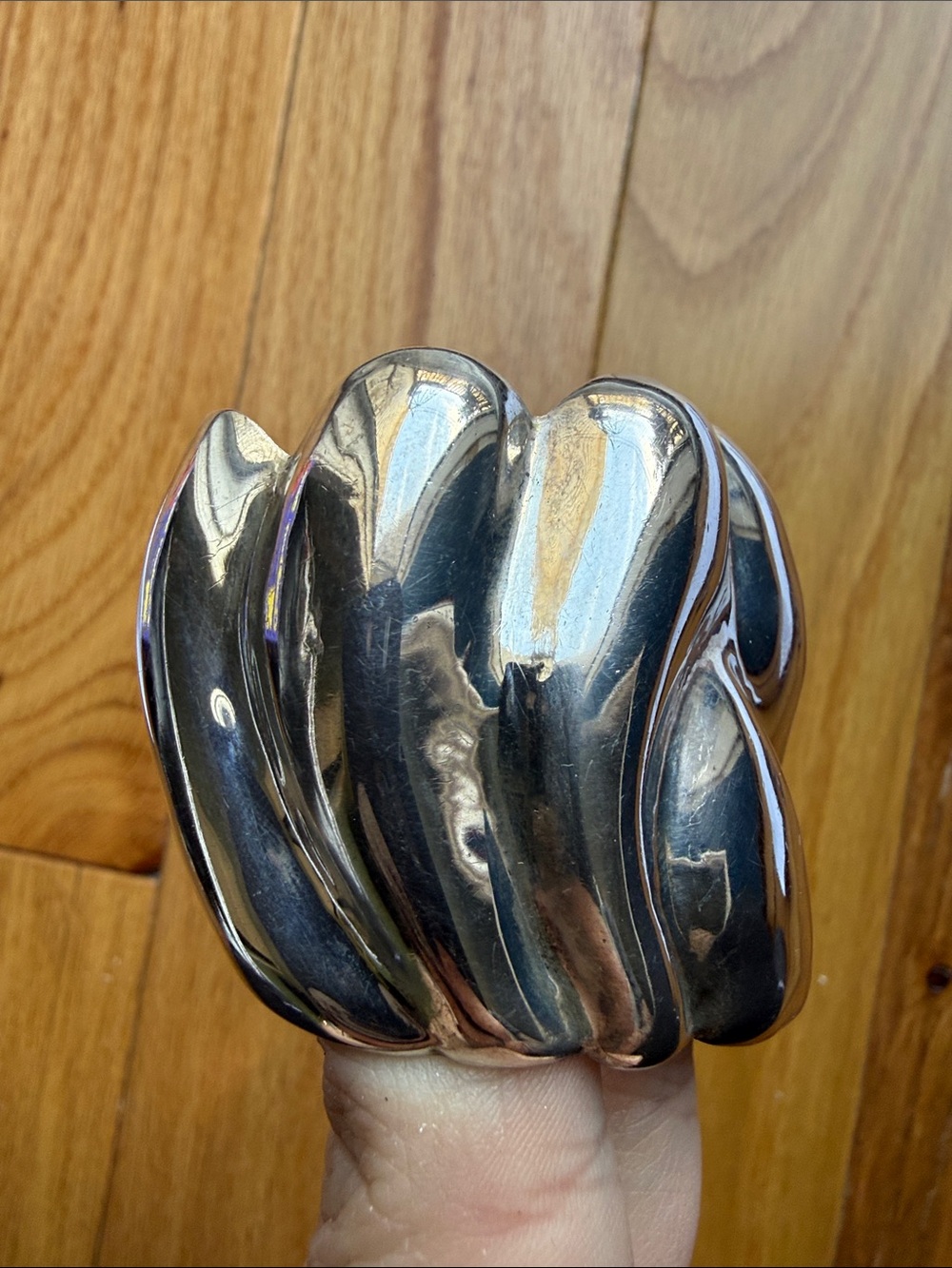 Sterling Silver Sculptural Cuff Bracelet - 6” - Picture 2 of 5